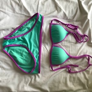 No Boundaries Teal Bikini Set